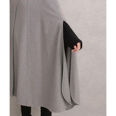 新品 タグ付き ナノユニバース ロングケープコート 38 Mサイズ グレー