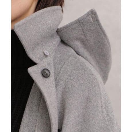 新品 タグ付き ナノユニバース ロングケープコート 38 Mサイズ グレー