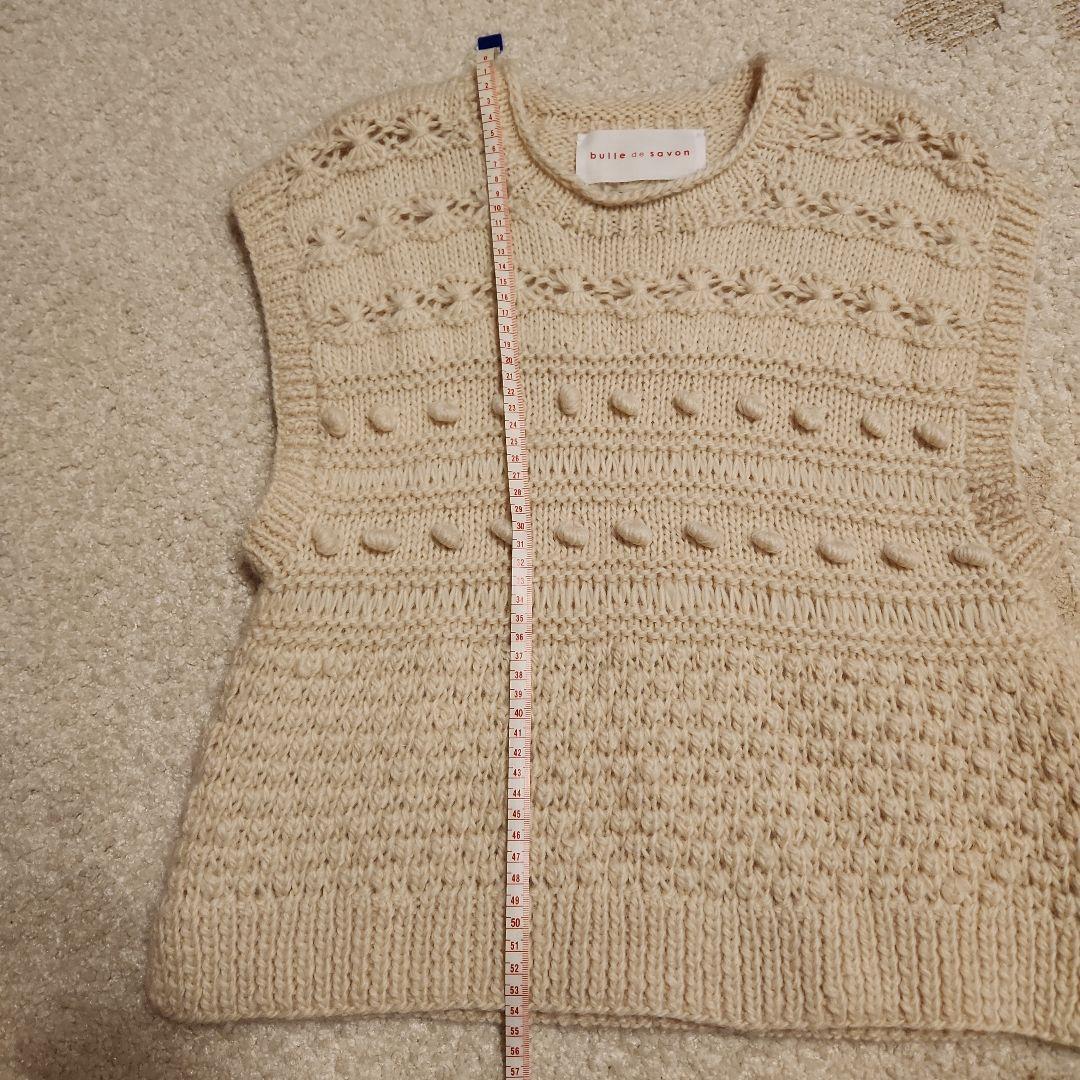 ビュルデサボン　ネパールハンドニット　おはなとぽんぽんベスト