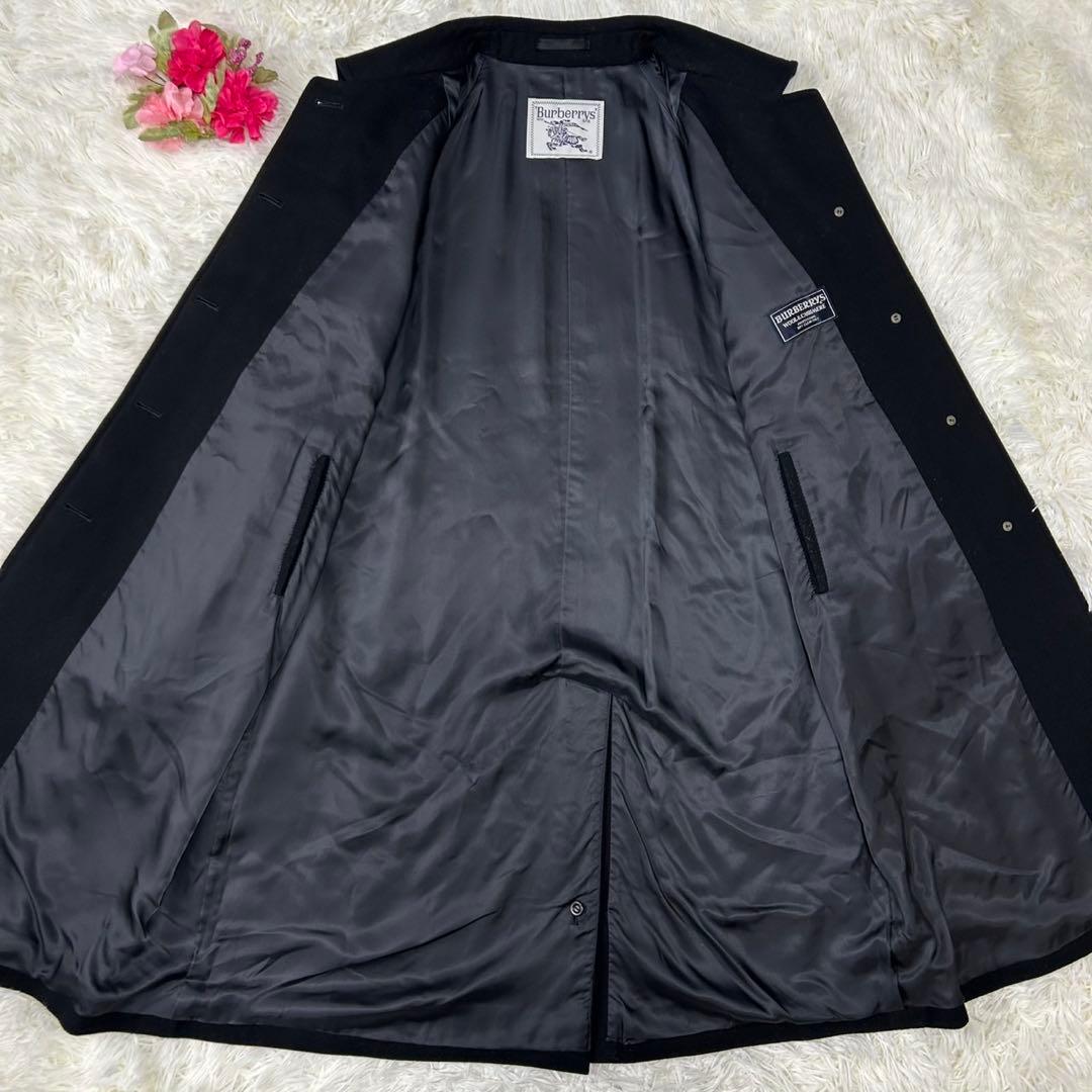 【極美品/M】バーバリー チェスターコート アウター カシミヤ Aライン 黒