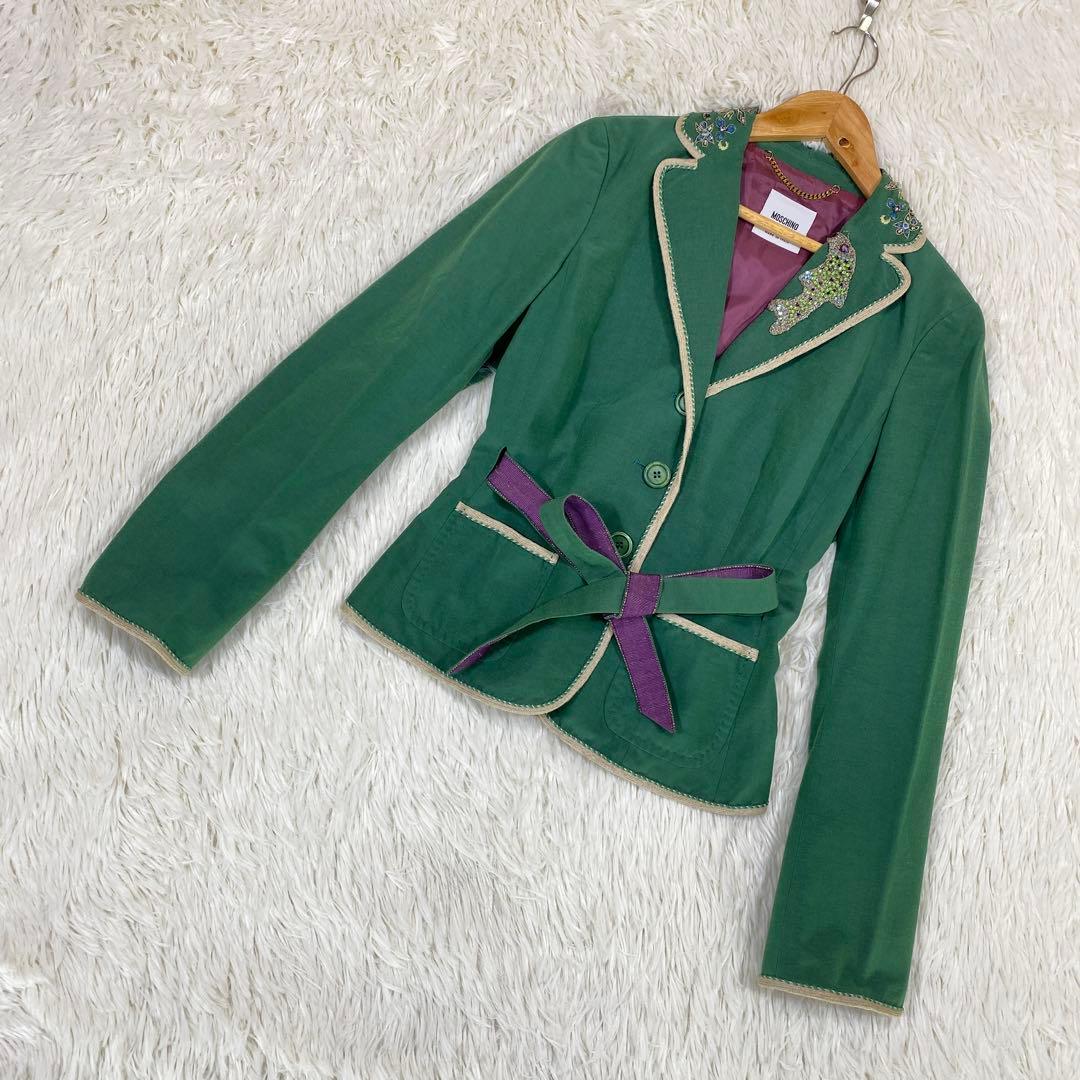 『MOSCHINO』モスキーノ (38) ビジュー テーラードジャケット