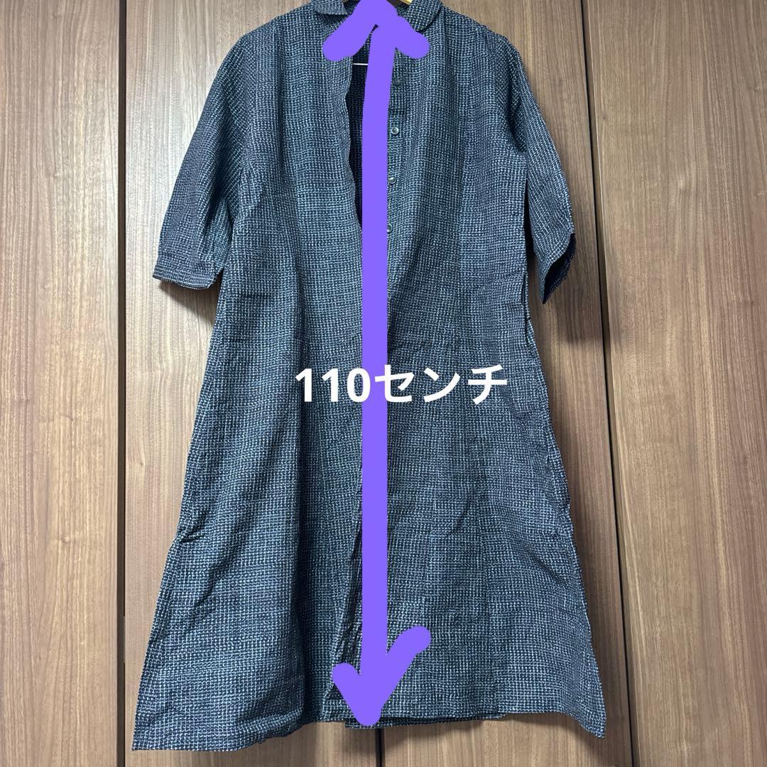 j*s様 儀右衛門　新品　五分丈袖　ワンピース　前ボタン