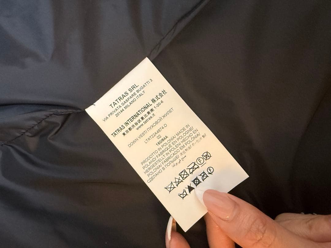 TATRAS ダウンベスト ZALAGA ザラガ （BLACK/ブラック）