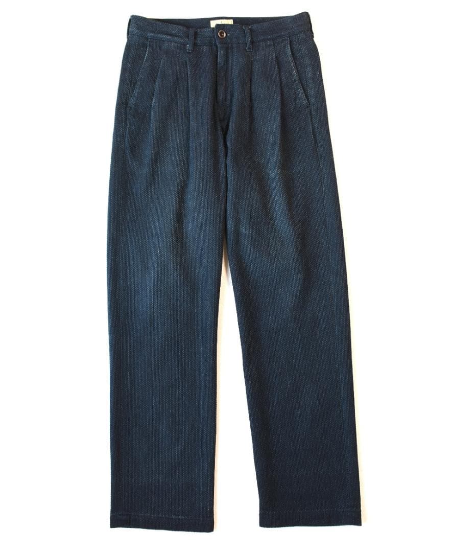 JAPAN BLUE JEANS 藍染刺し子2タックパンツ size30　日本製