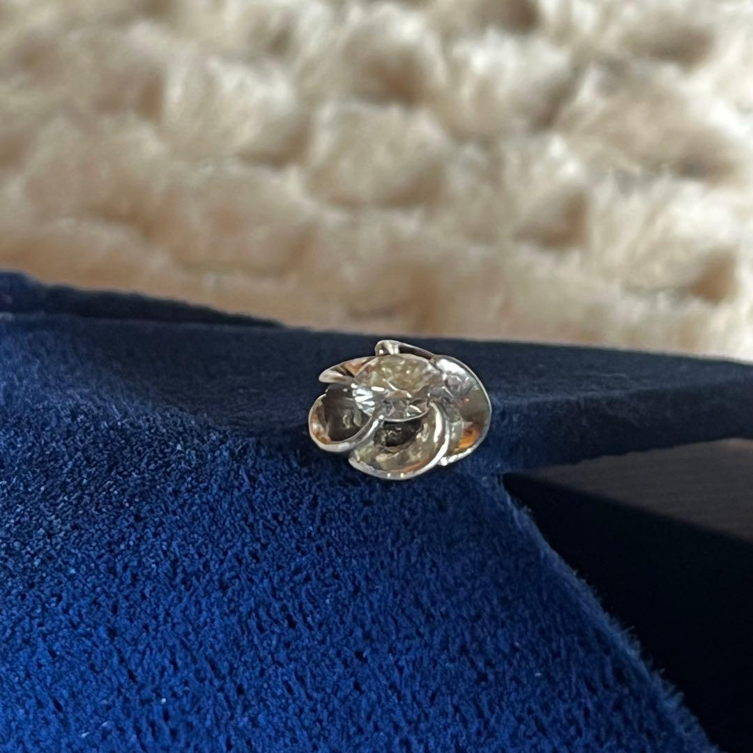 Pt ダイヤモンド ひねり梅 ねじ梅 タイタック ピンブローチ 値下げ依頼可