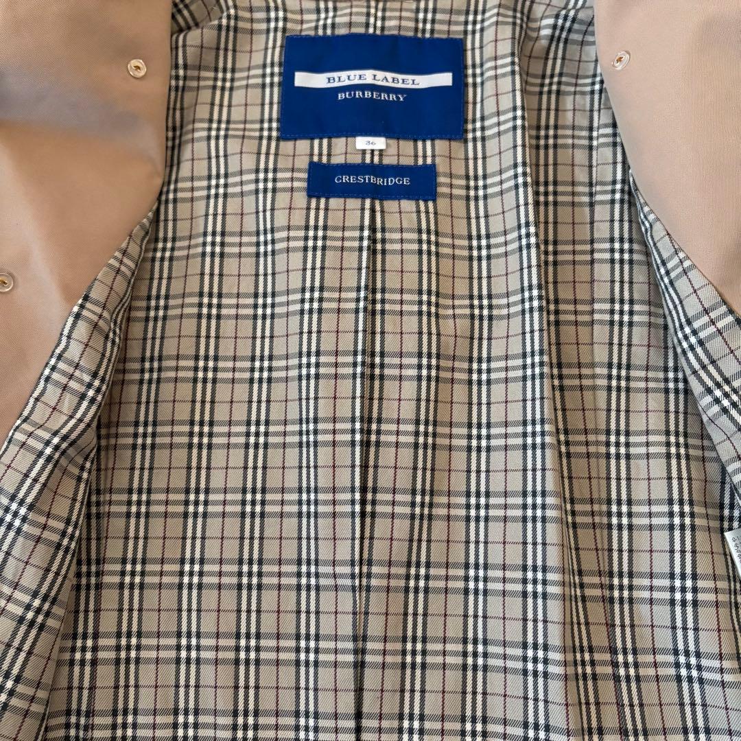 【サイズ36】BURBERRYバーバリー トレンチコート ノバチェック 金ボタン