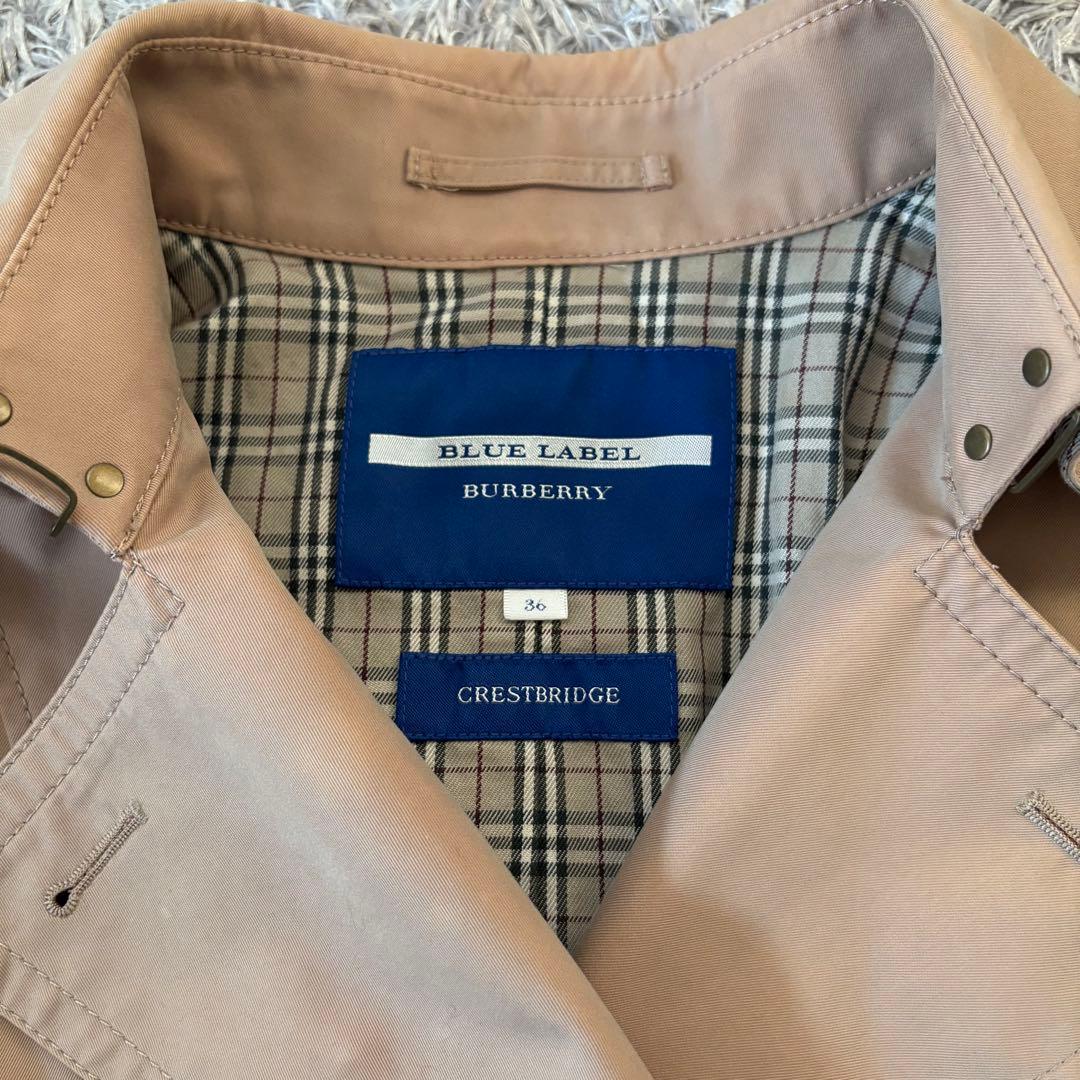 【サイズ36】BURBERRYバーバリー トレンチコート ノバチェック 金ボタン