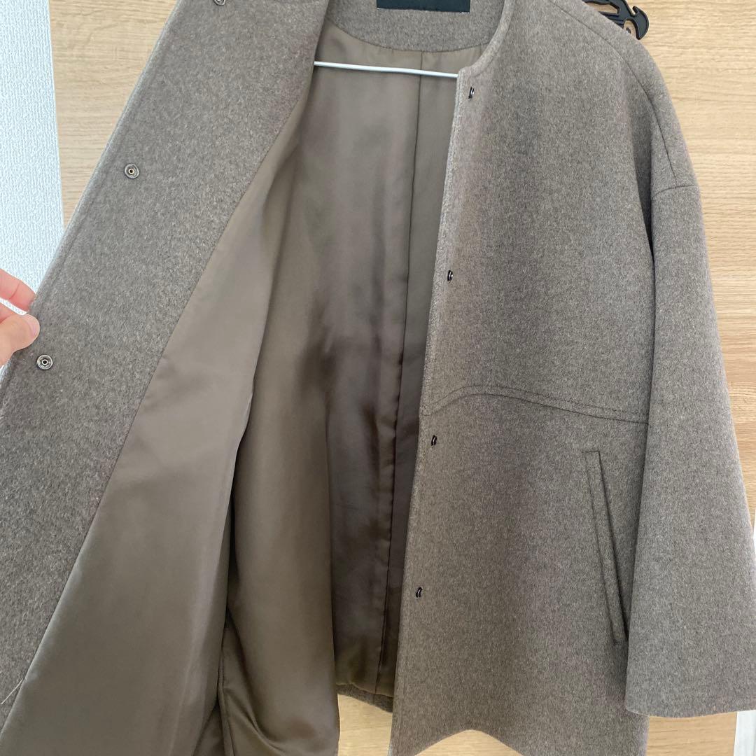 スーパー140ビーバーノーカラーショートコート