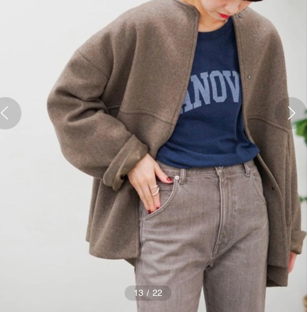 スーパー140ビーバーノーカラーショートコート