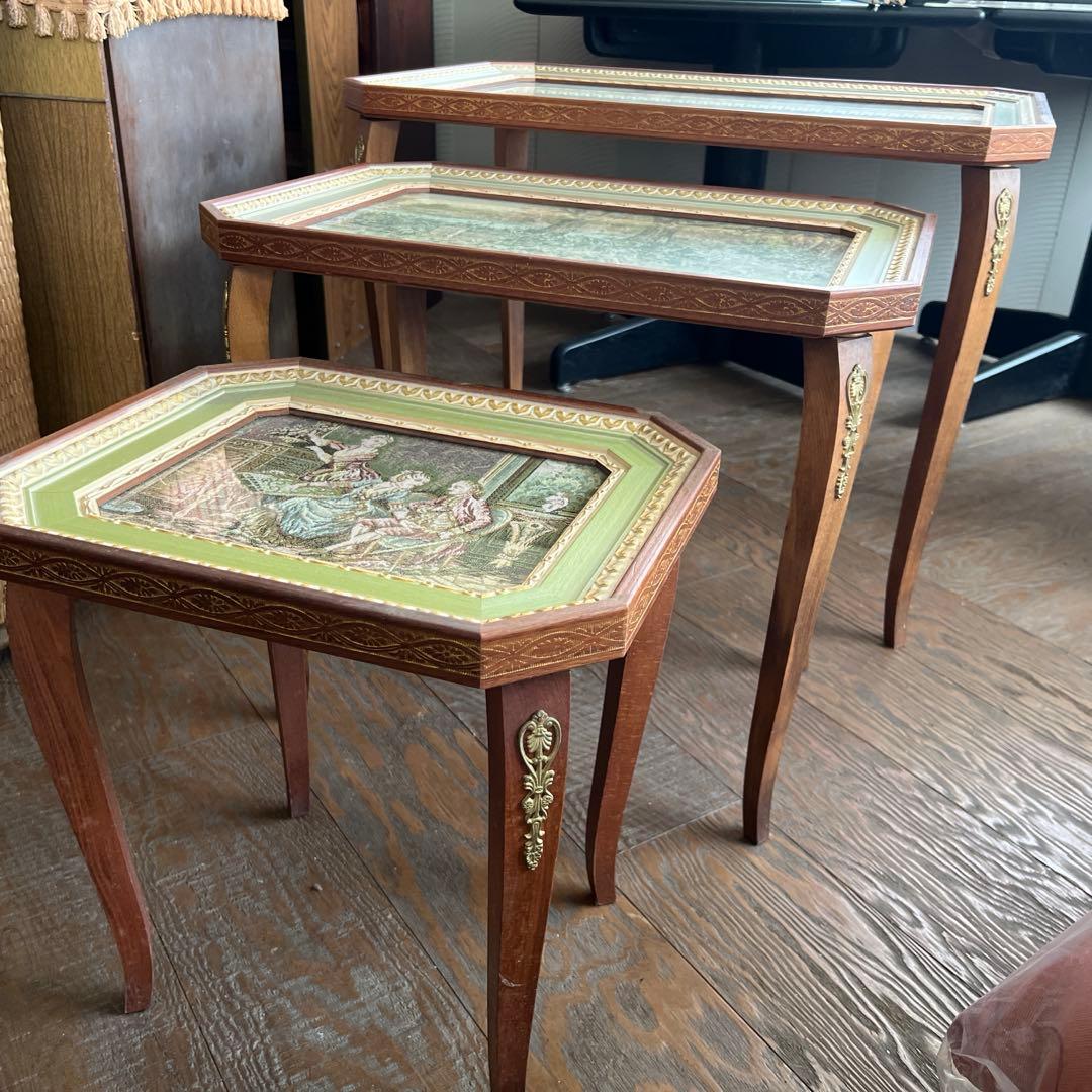 K*i様 アンティーク 家具 ネストテーブル サイドテーブル 3台組　【本日限り