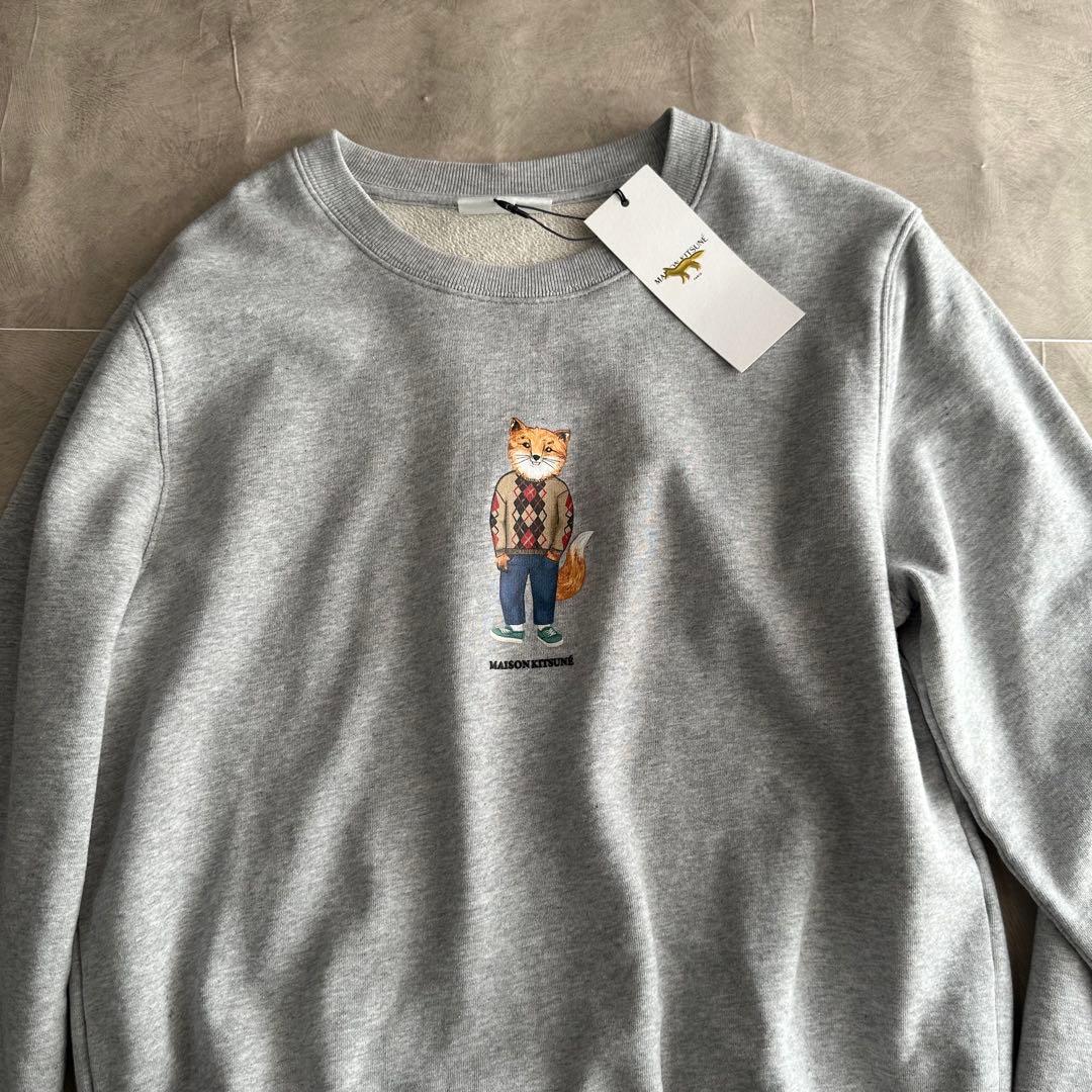 新品　メゾンキツネ スウェット トレーナー グレー　レディース　クルーネック