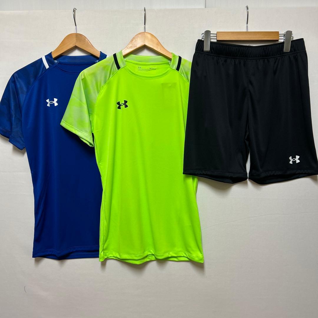 Mサイズ アンダーアーマー プラシャツプラパン ブルーライムブラック