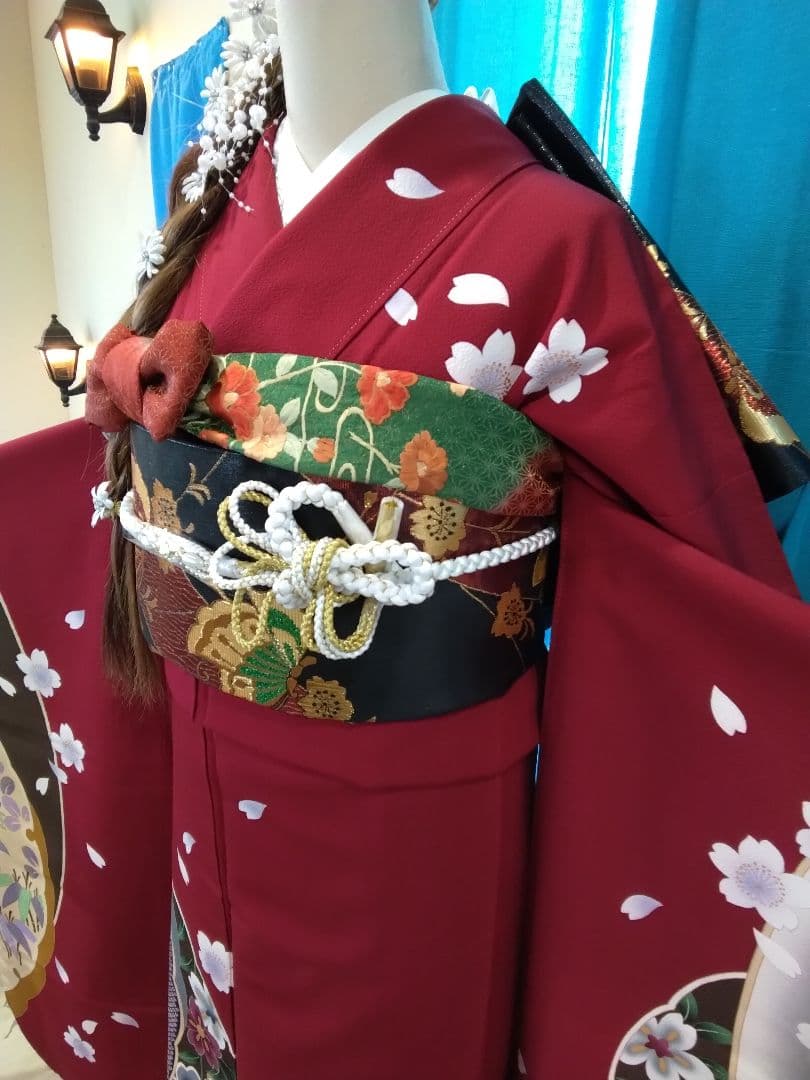 振袖フルセット、正絹振袖成人式、重ね衿、帯揚げ帯締め、西陣袋帯、襦袢、ガード加工