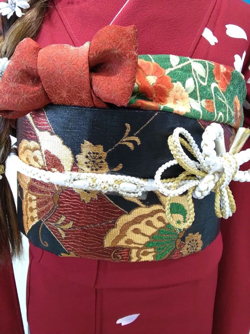 振袖フルセット、正絹振袖成人式、重ね衿、帯揚げ帯締め、西陣袋帯、襦袢、ガード加工