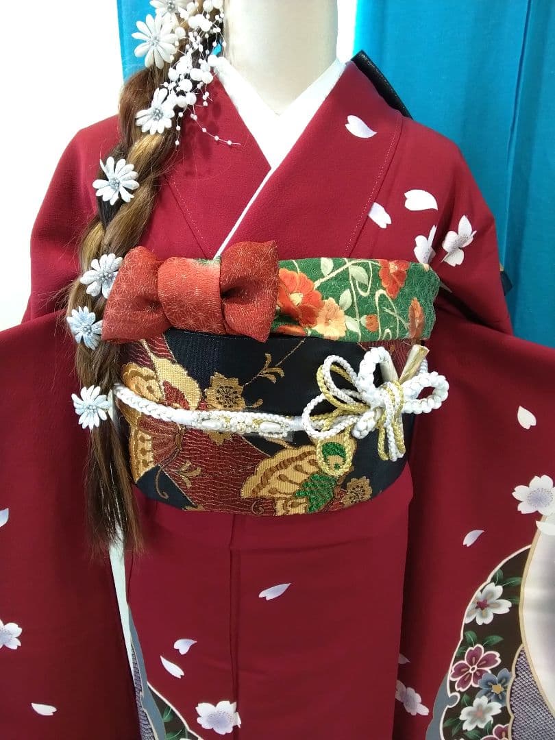振袖フルセット、正絹振袖成人式、重ね衿、帯揚げ帯締め、西陣袋帯、襦袢、ガード加工