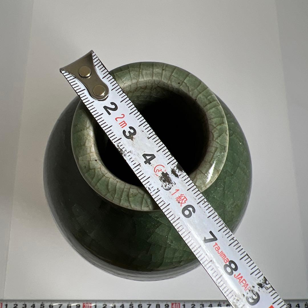 中国明時代　七官青磁花瓶　高さ29.5㎝ 東Y7-0605①