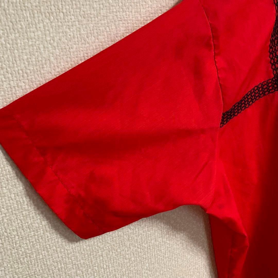 美古着 70s KingLouie　キングルイ　ボーリングシャツ　レッド　Ｌ相当