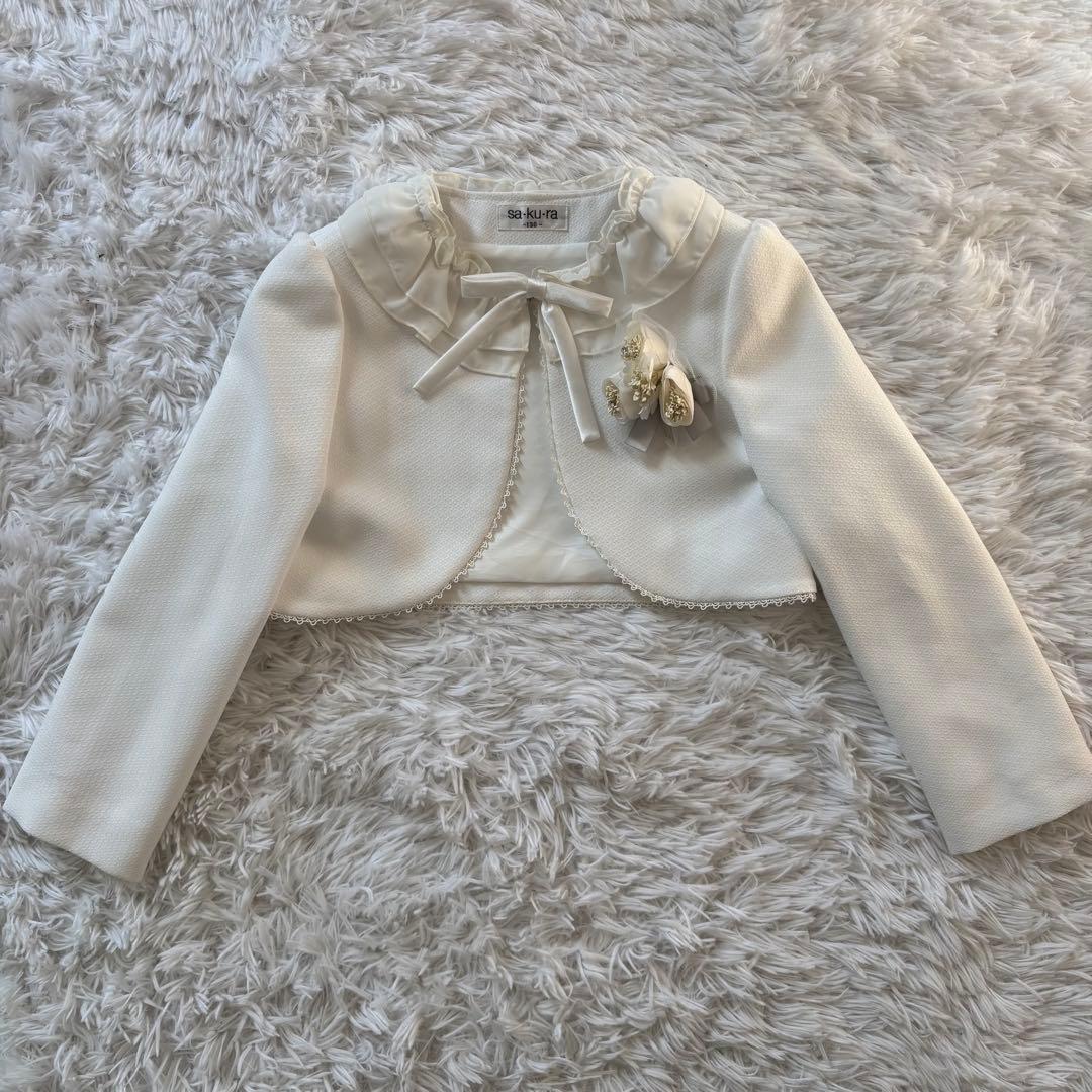 双子　サクラ フォーマル ワンピース 卒園 入学式　リボン レース　130