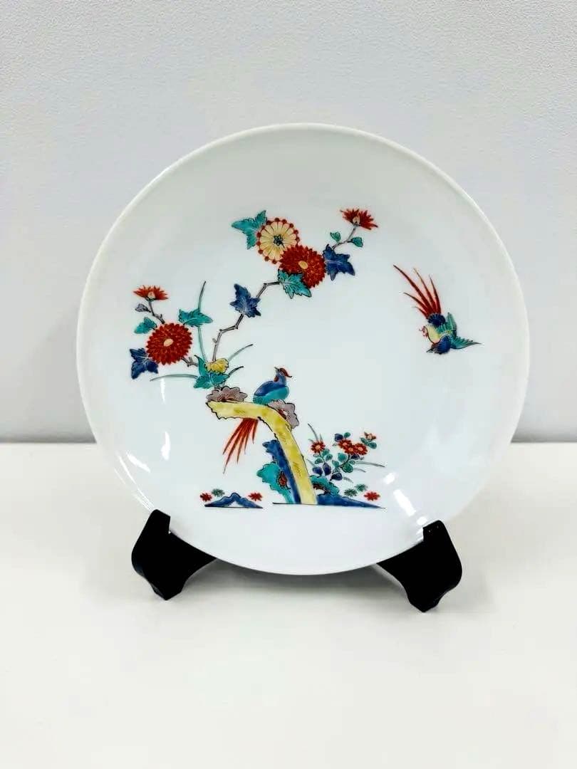 【未使用】重要無形文化財 十四代 酒井田柿右衛門 絵皿 ※箱難あり