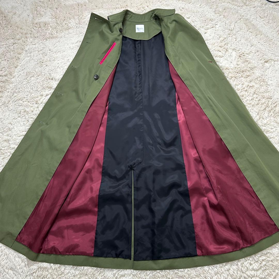 【極美品】ポールスミス 現行 トレンチコート ダブル マキシ丈 カーキ XL