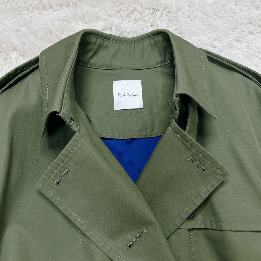 【極美品】ポールスミス 現行 トレンチコート ダブル マキシ丈 カーキ XL