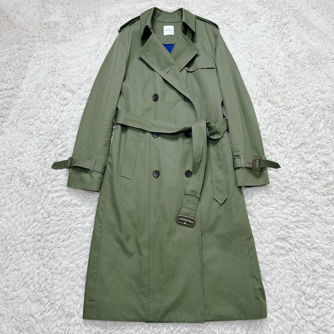 【極美品】ポールスミス 現行 トレンチコート ダブル マキシ丈 カーキ XL