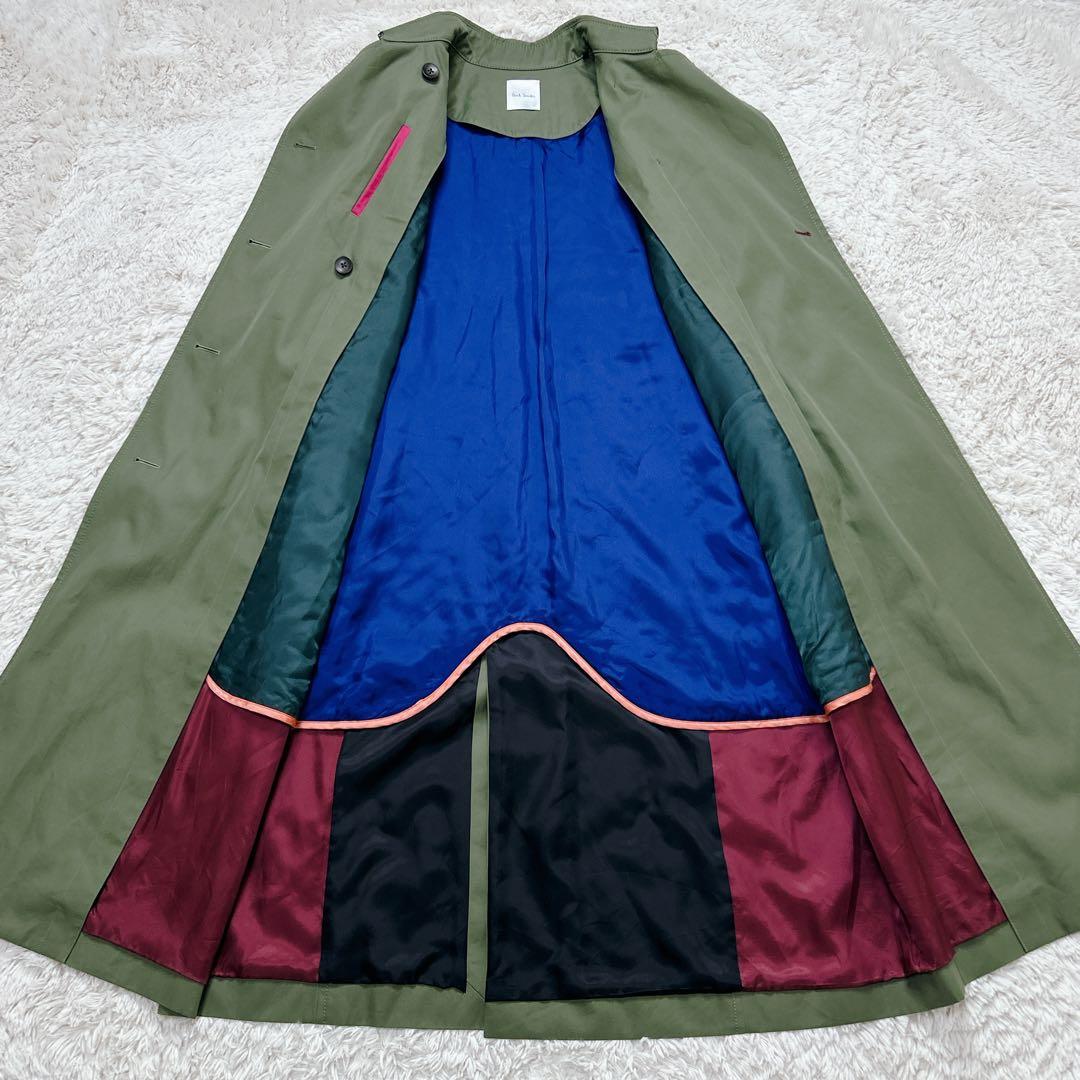 【極美品】ポールスミス 現行 トレンチコート ダブル マキシ丈 カーキ XL