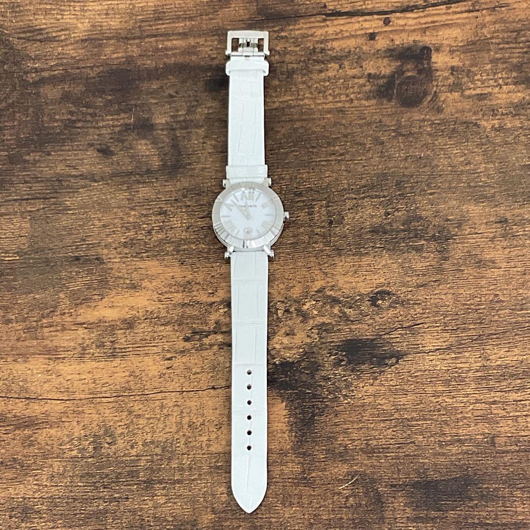 ヒ*ン様 【未使用】ティファニー アトラス 白文字盤 QZ/SS 白レザー ハー