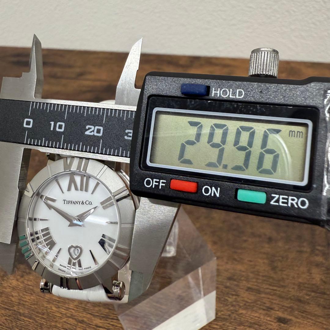 ヒ*ン様 【未使用】ティファニー アトラス 白文字盤 QZ/SS 白レザー ハー