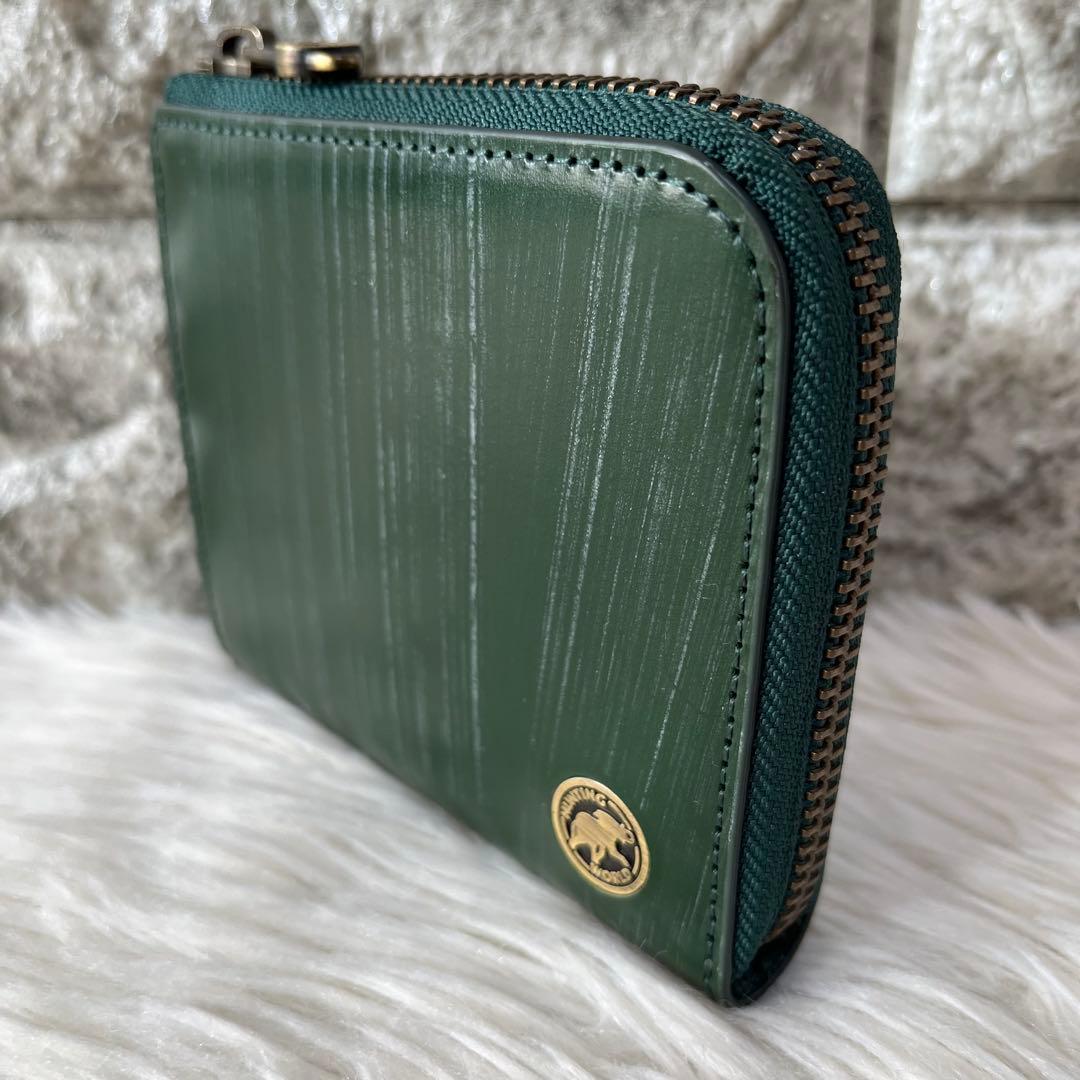 【新品未使用】ハンティングワールド　ブライドルレザー　L字ファスナー 折り財布