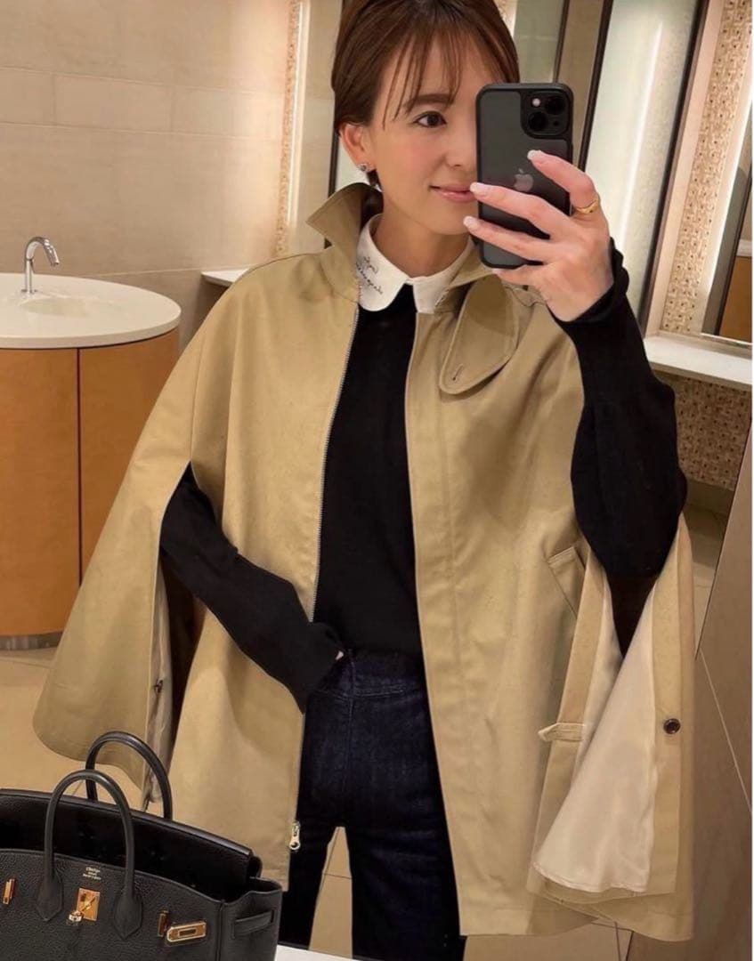 HEVE ヘイブ トレンチケープコート ベージュ