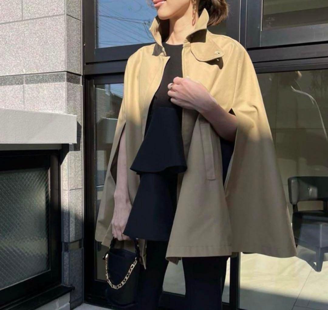 HEVE ヘイブ トレンチケープコート ベージュ