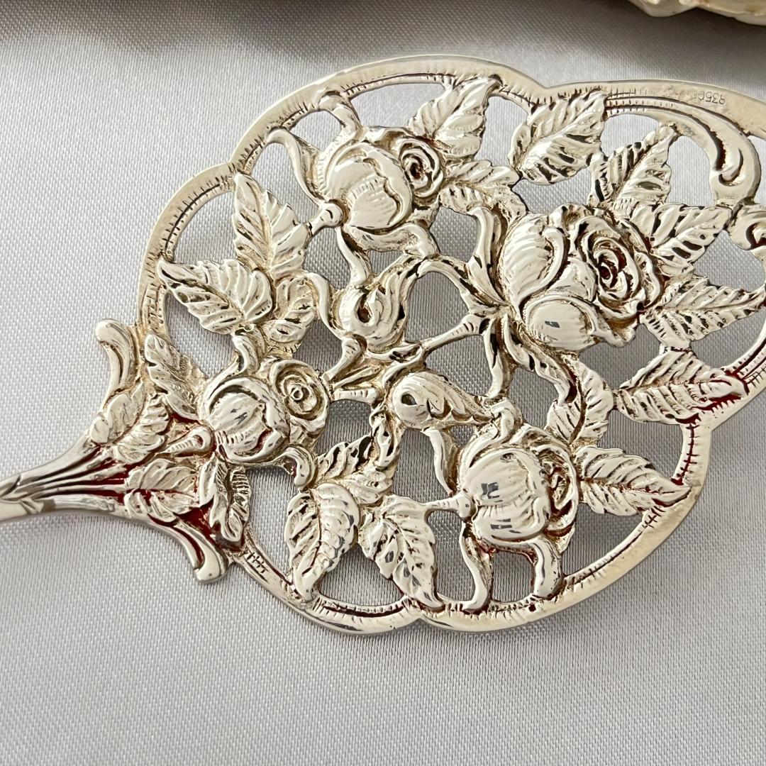 【Christoph Bach】 薔薇の透かしのケーキサーバー【純銀】