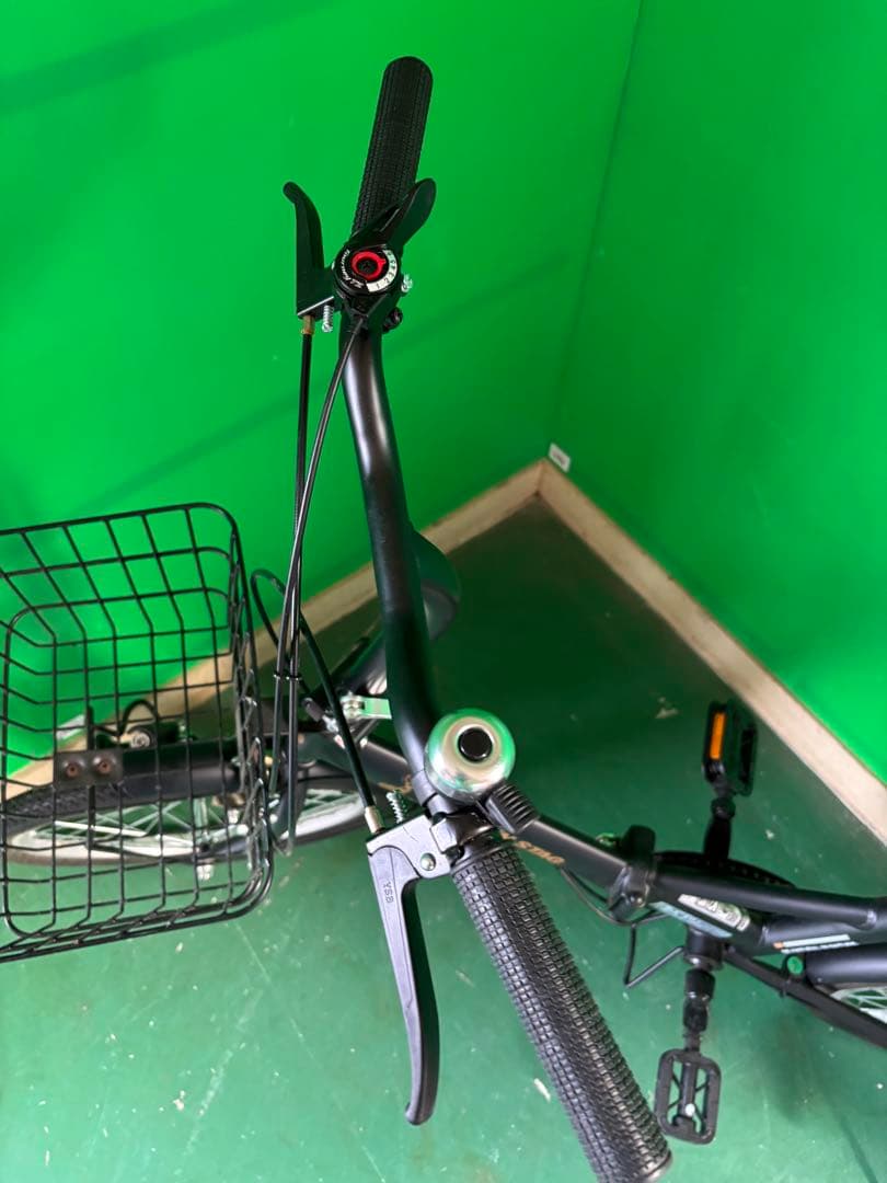 美品 CAPTAIN STAG 折りたたみ自転車 前カゴ付き