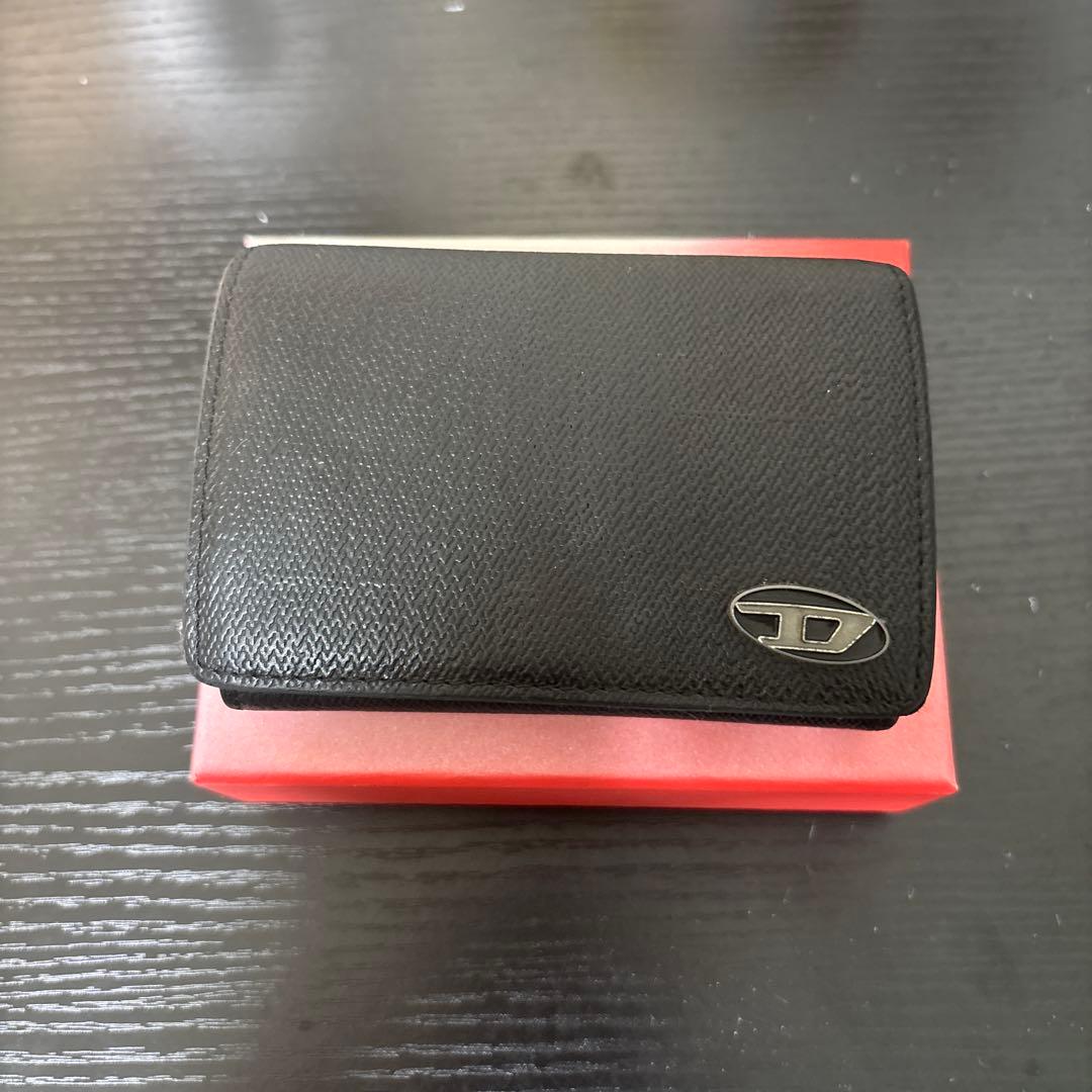 DIESEL ブラック 三つ折り財布 レザー