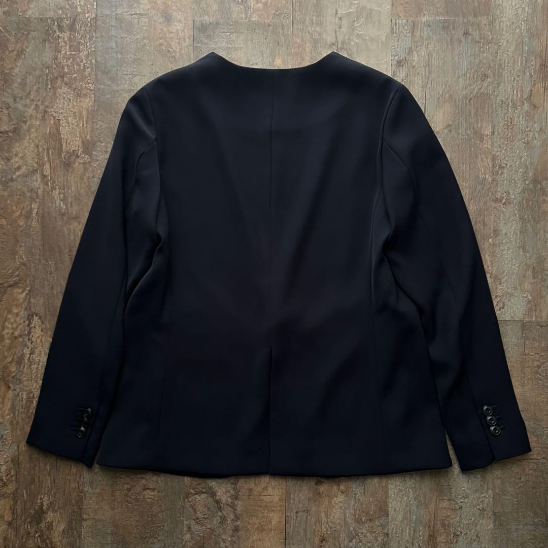 美品 カリテ ノーカラージャケット セレモニー ネイビー 卒業式 入学式