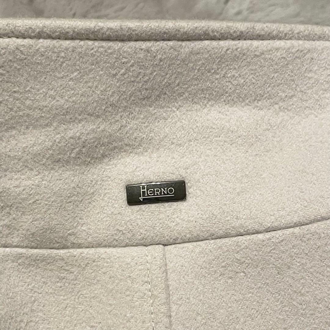 【美品】HERNO 定価25万　ウールカシミア　ピーコート　46