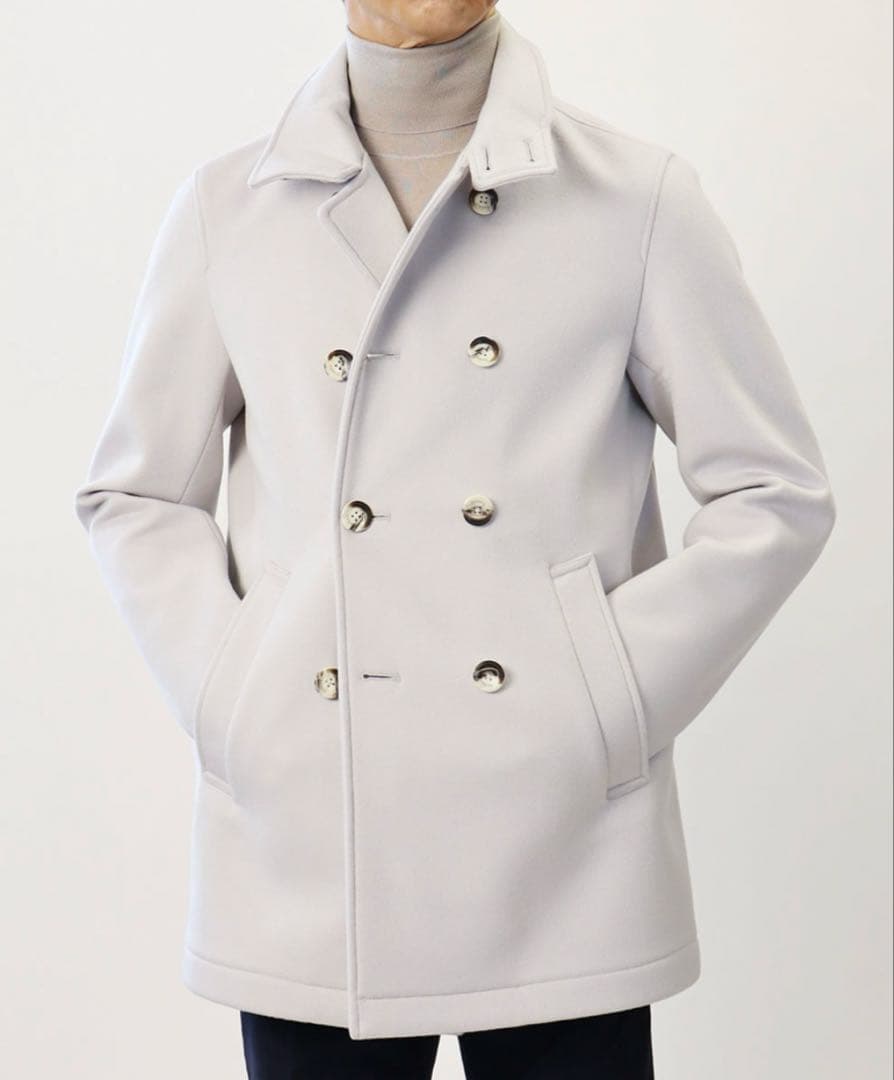 【美品】HERNO 定価25万　ウールカシミア　ピーコート　46