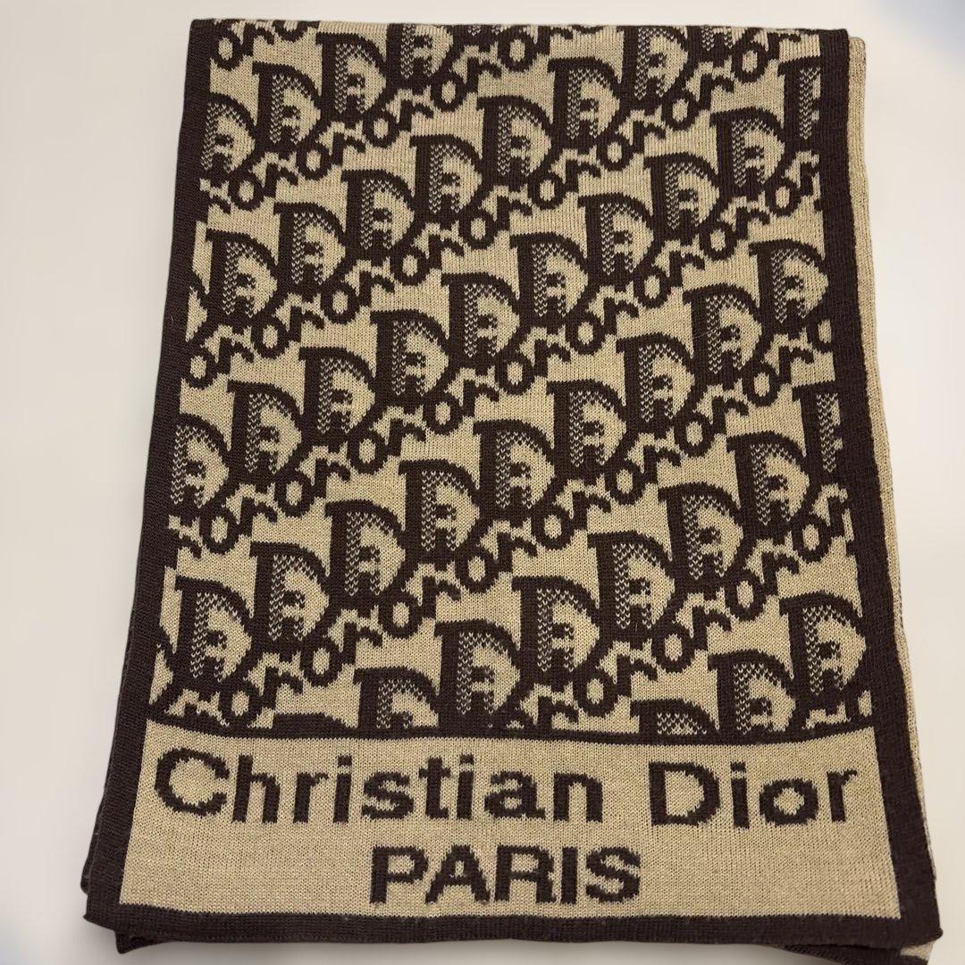 Christian Dior ロゴマフラー　可愛いトロッター柄