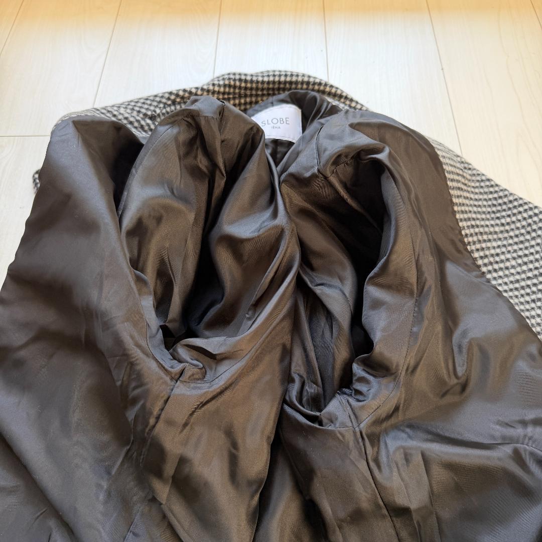 美品・完売品　スローブイエナ　メルトンビッグPコート　千鳥柄　希少　36