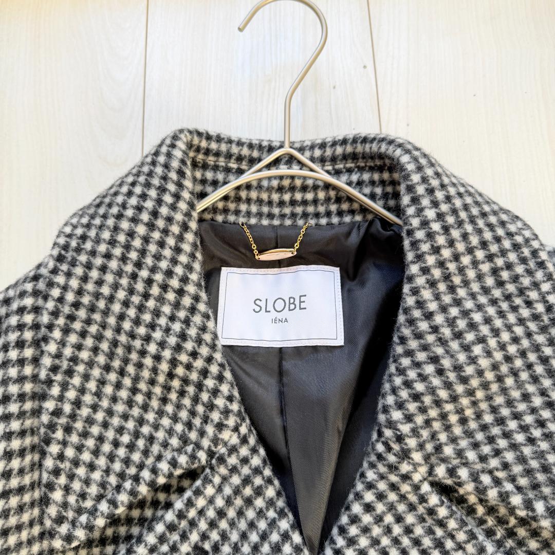 美品・完売品　スローブイエナ　メルトンビッグPコート　千鳥柄　希少　36