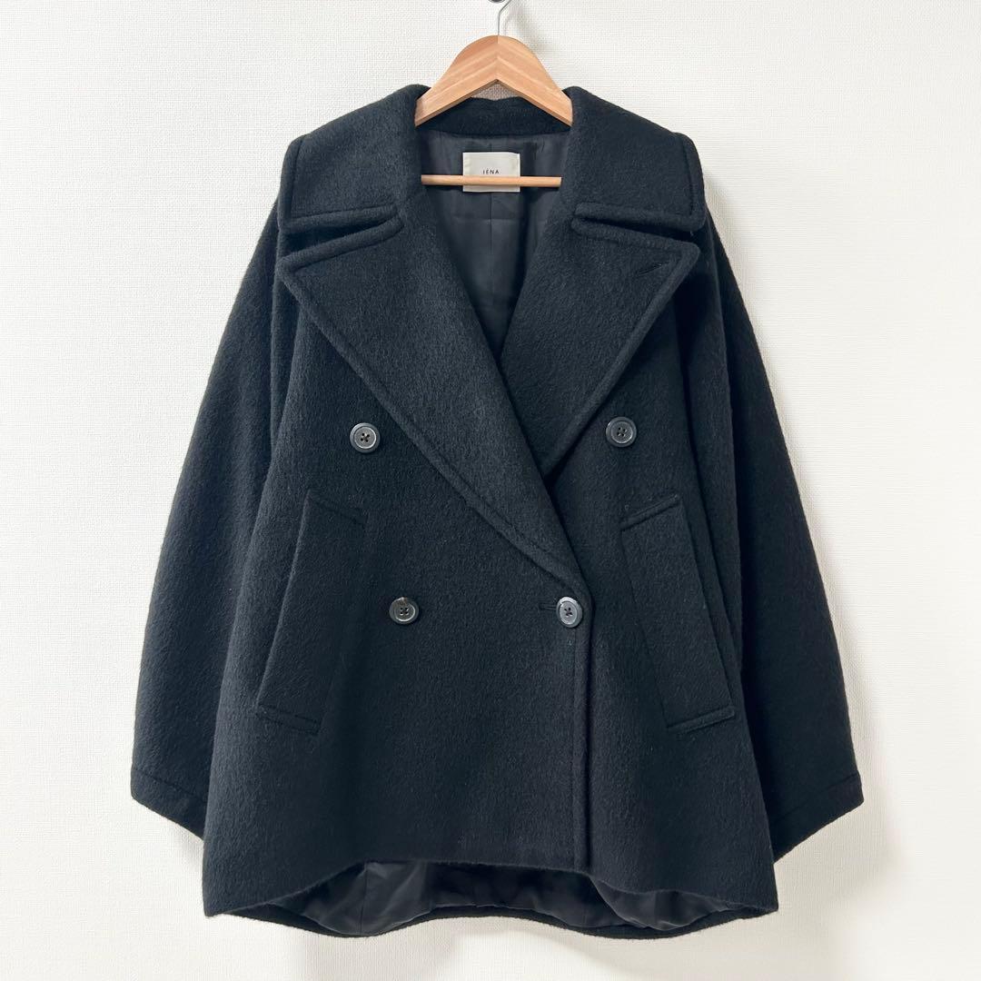 2024AW✨イエナ モヘヤミックスシャギーショートコート ブラック　36