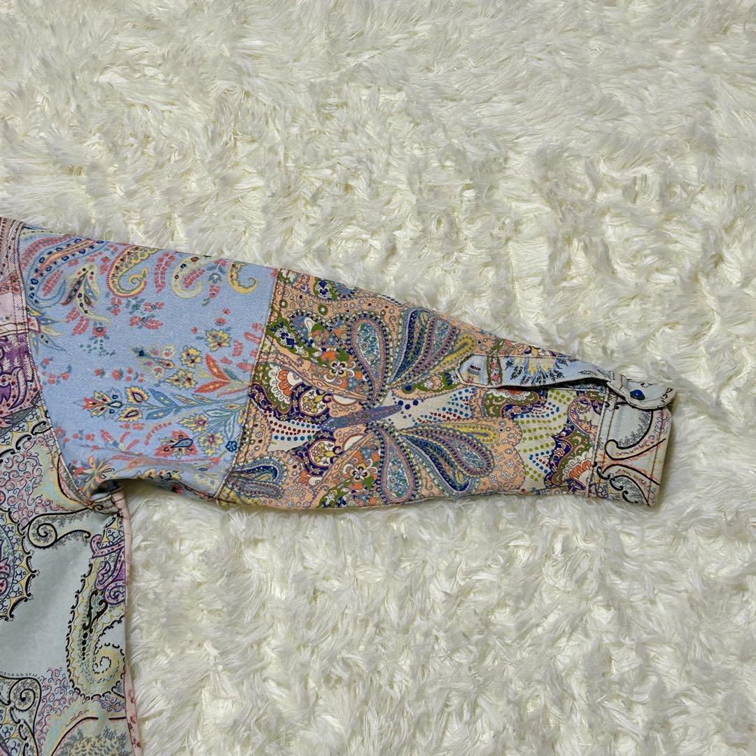 希少　ETRO ペイズリー柄　デニムジャケット　マルチカラー　ドルマンスリーブ