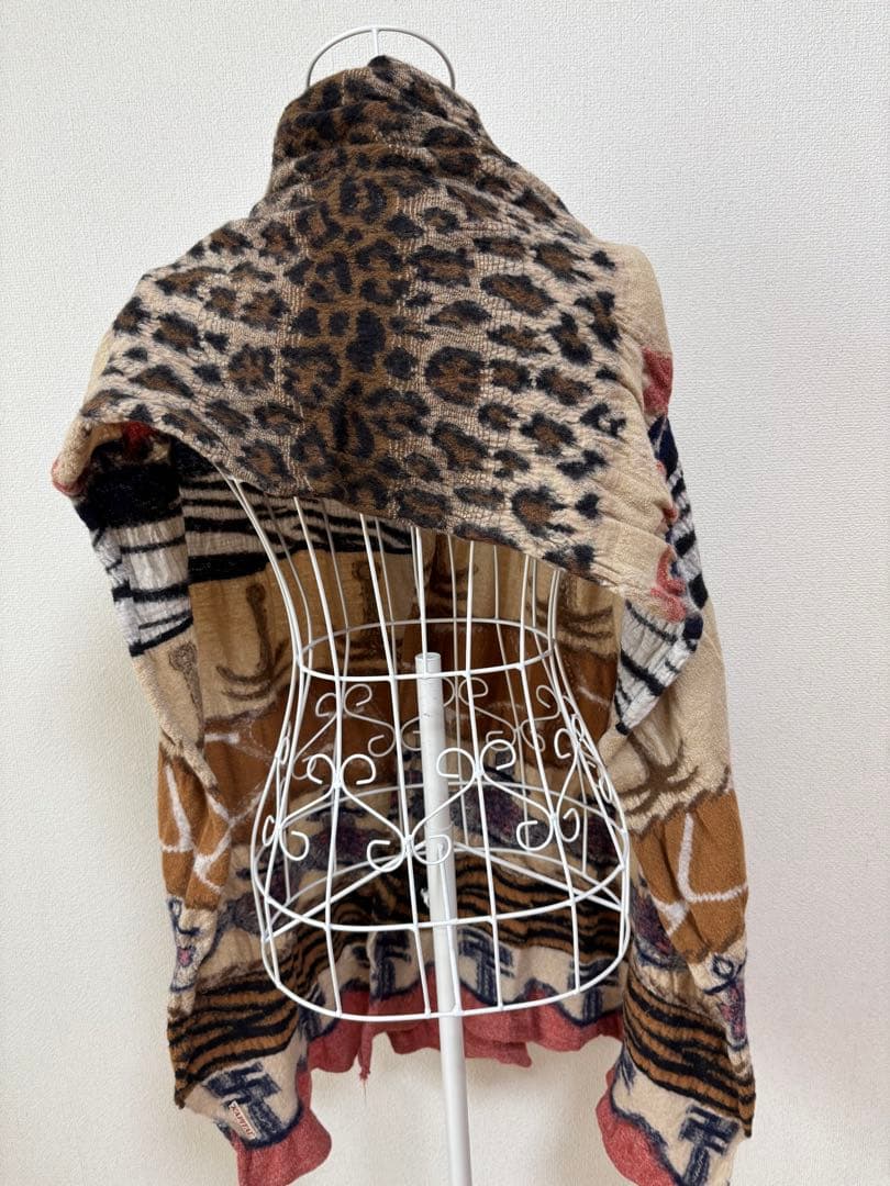 キャピタル KAPITAL 縮絨ウール スター ヒョウ柄 ミックス マフラー