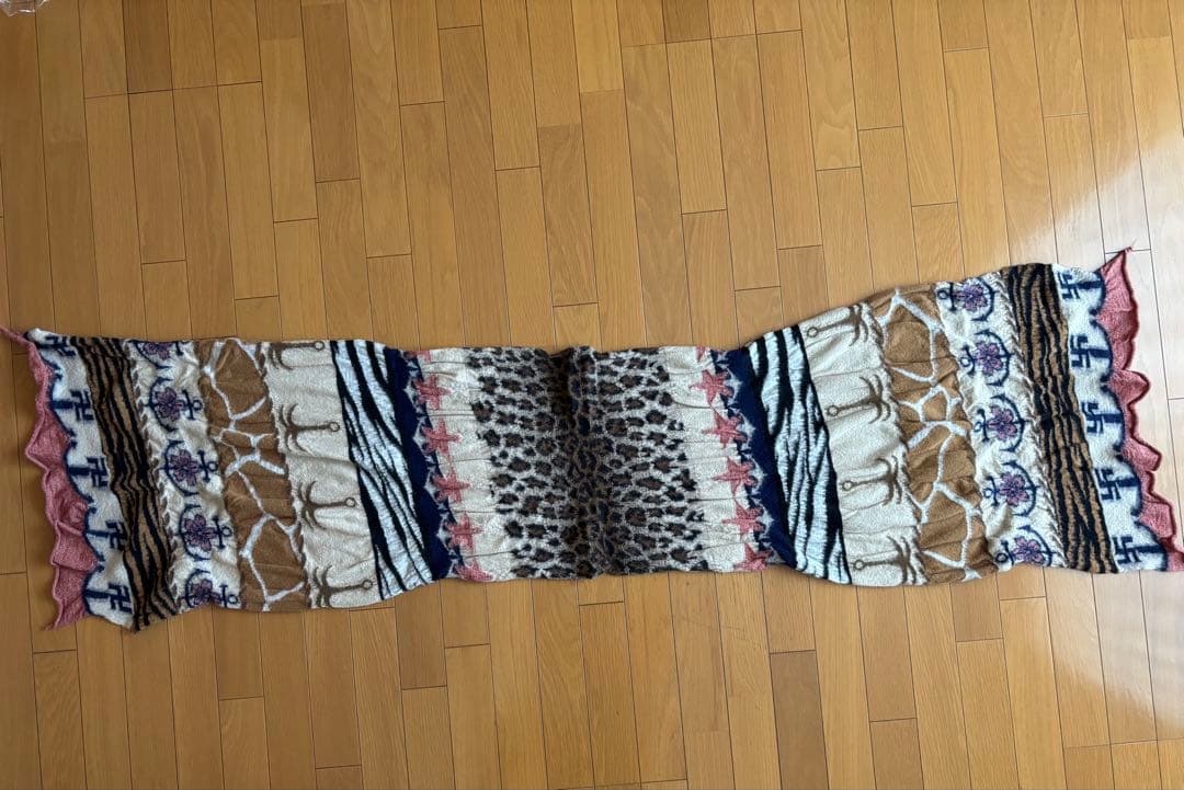 キャピタル KAPITAL 縮絨ウール スター ヒョウ柄 ミックス マフラー