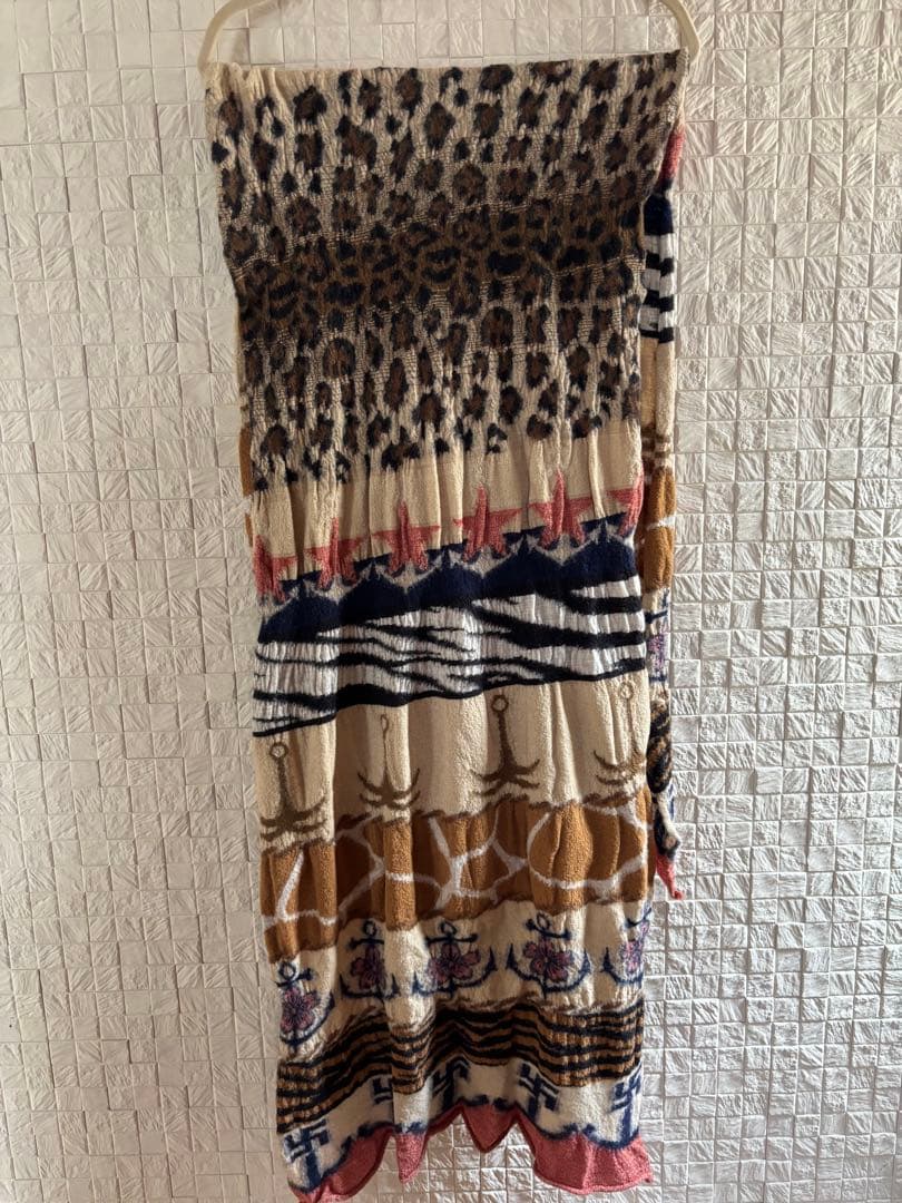 キャピタル KAPITAL 縮絨ウール スター ヒョウ柄 ミックス マフラー