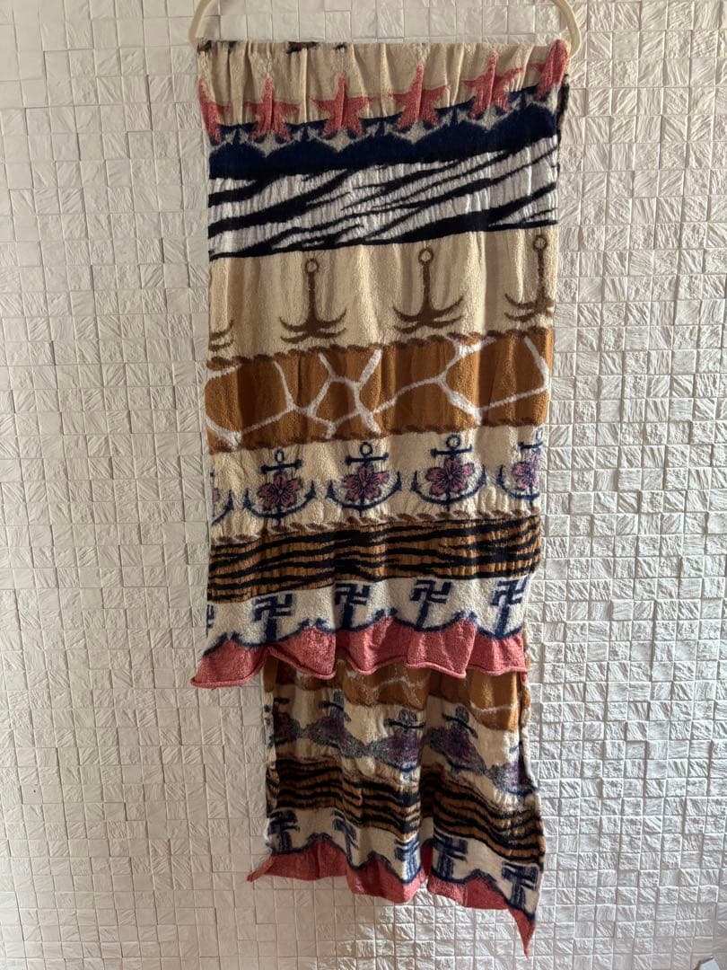 キャピタル KAPITAL 縮絨ウール スター ヒョウ柄 ミックス マフラー