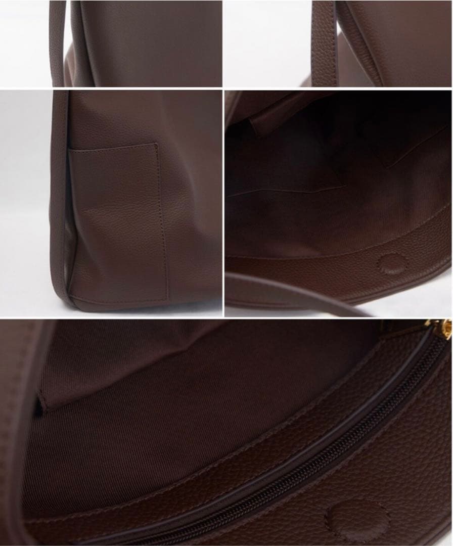 ボンジュールサガン 【牛革】2WAYワンハンドルバケツトートバッグ ブラウン