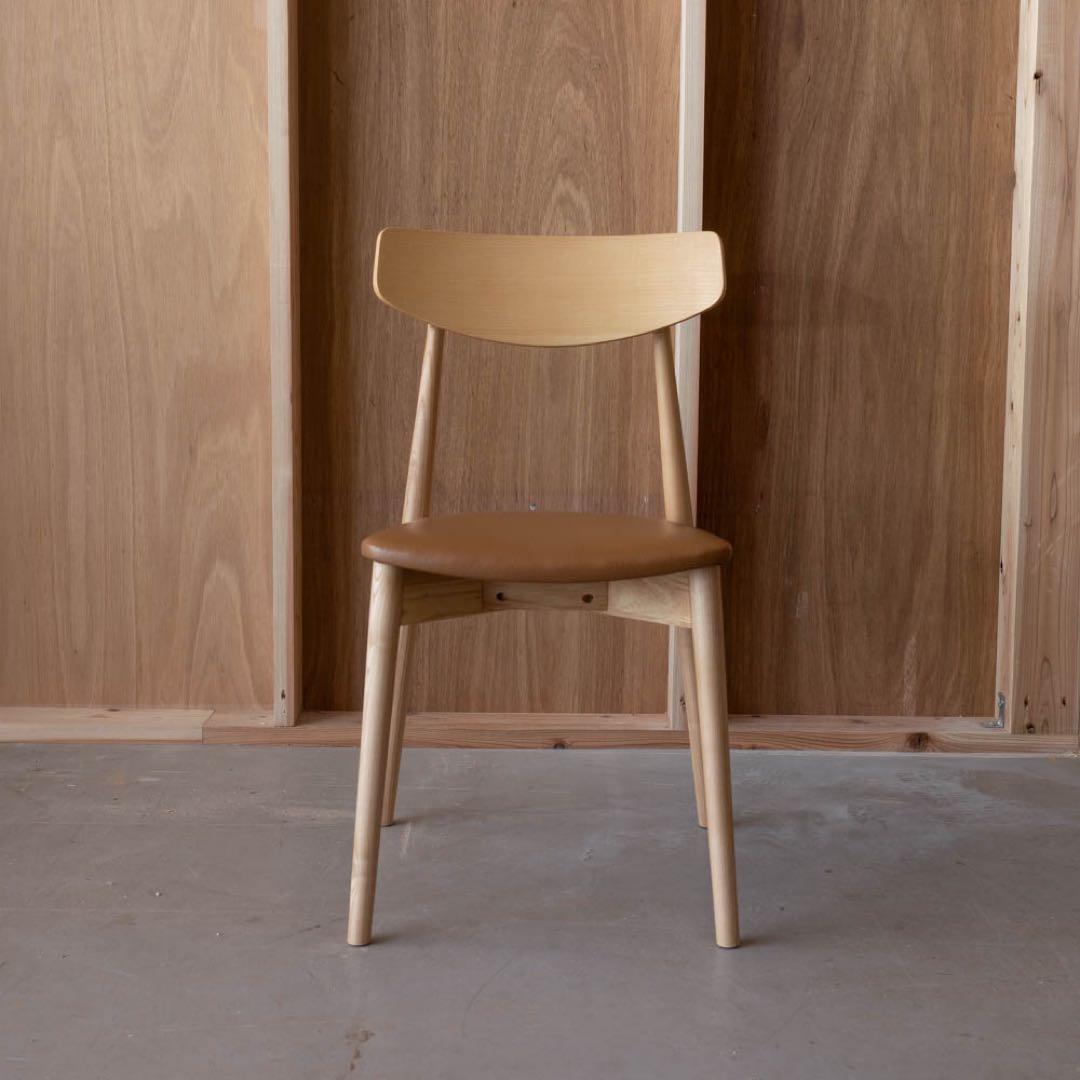 木製ダイニングチェア ベージュ　アッシュ材
