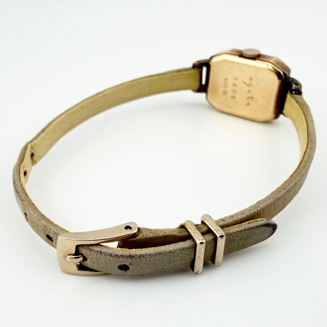 状態良好品 アガット 1406 K10 ゴールド レディース クォーツ 腕時計